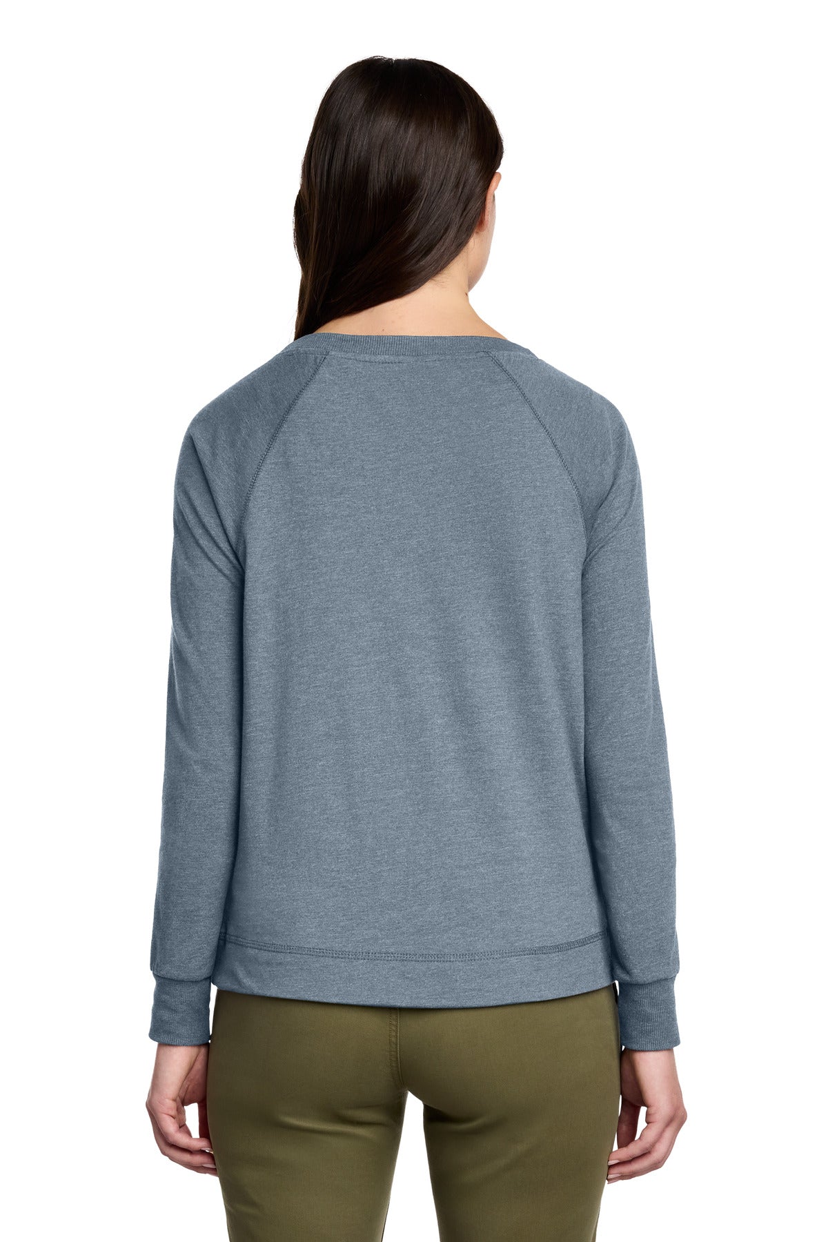 Custom Embroidered District Sweatshirts/Fleece in Flint Blue Heather