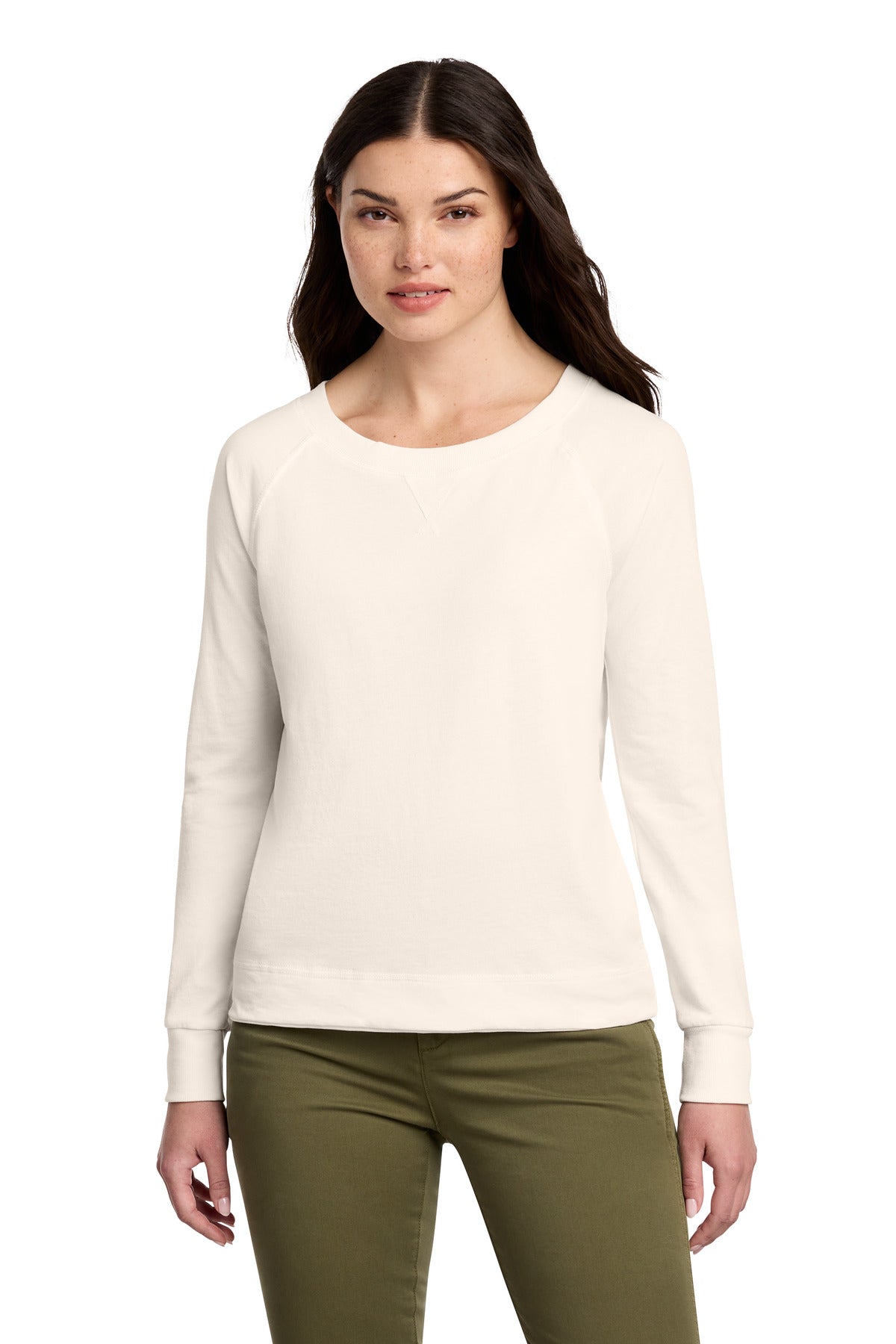 Custom Embroidered District Sweatshirts/Fleece in Gardenia