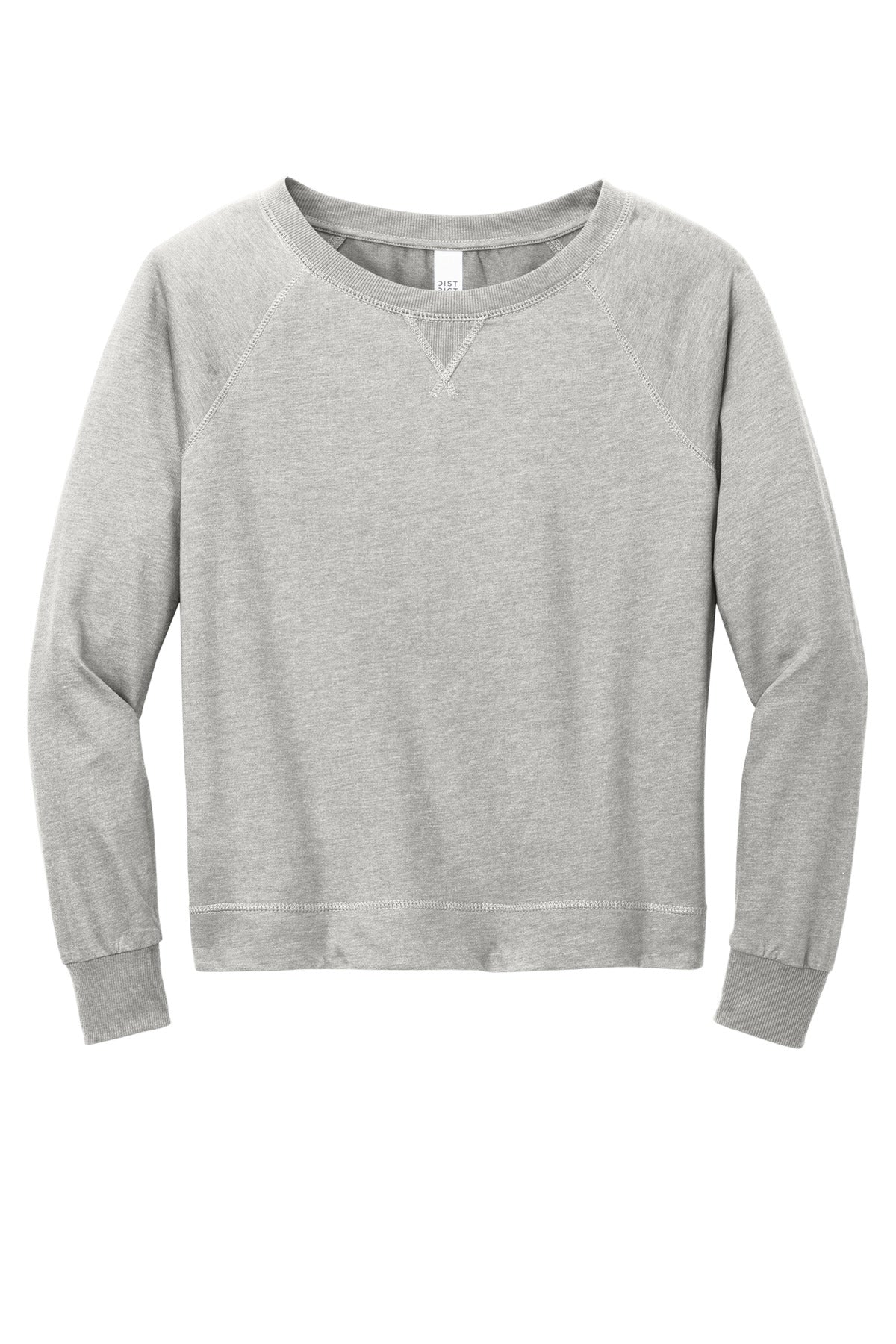 Custom Embroidered District Sweatshirts/Fleece in Light Heather Grey