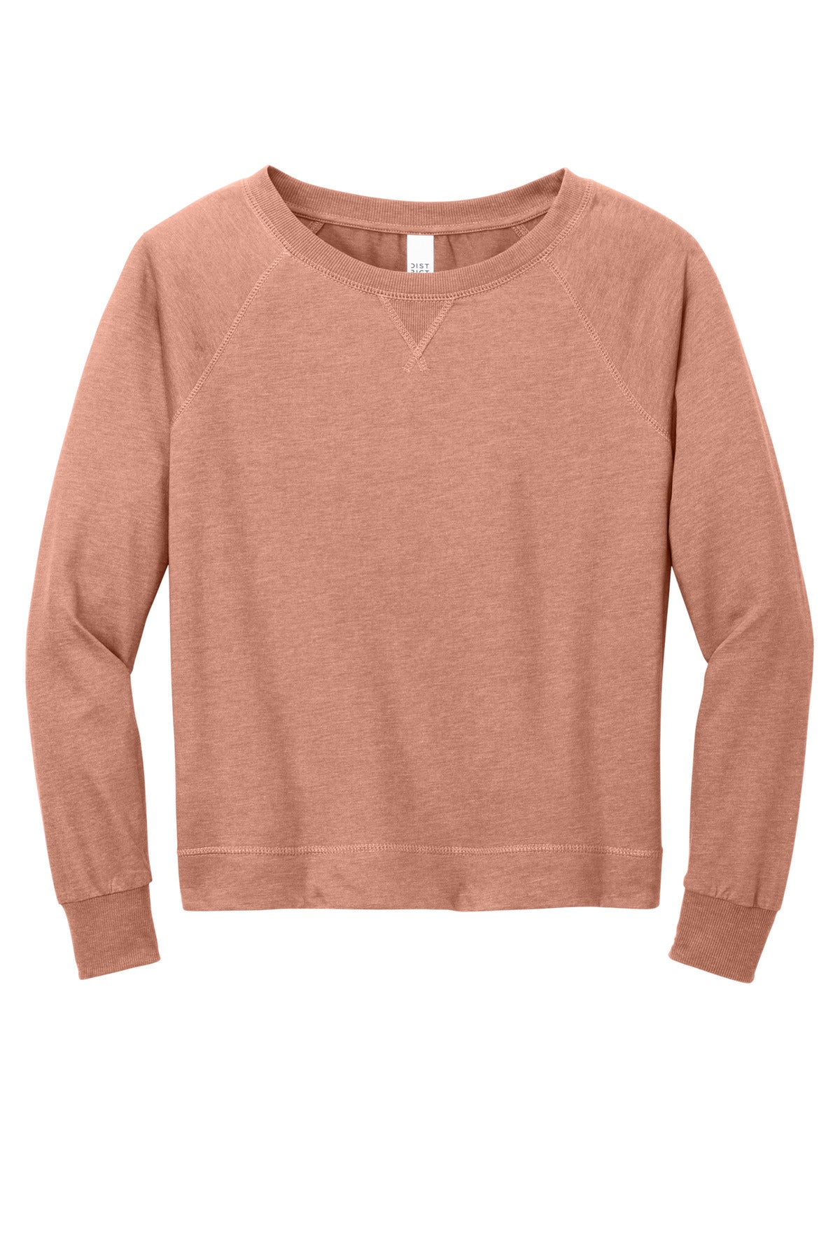 Custom Embroidered District Sweatshirts/Fleece in Nostalgia Rose Heather