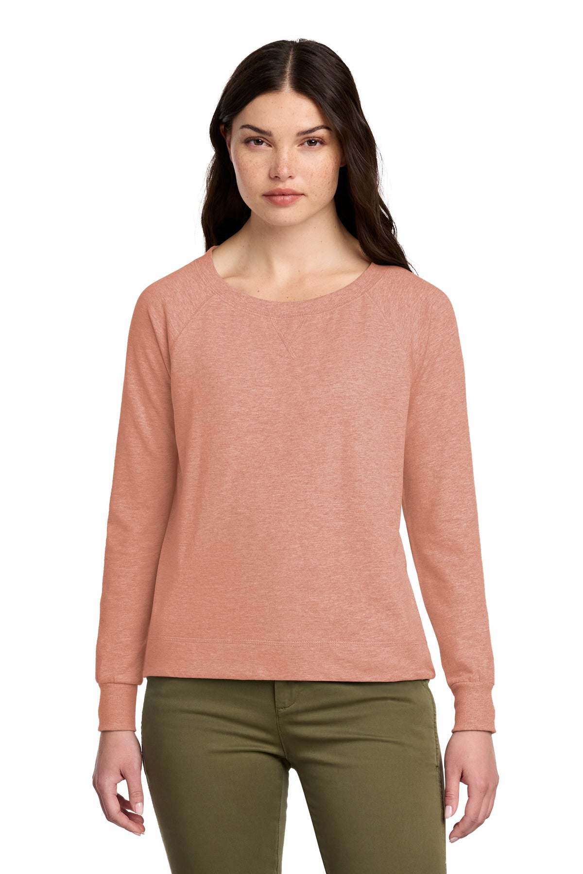 Custom Embroidered District Sweatshirts/Fleece in Nostalgia Rose Heather