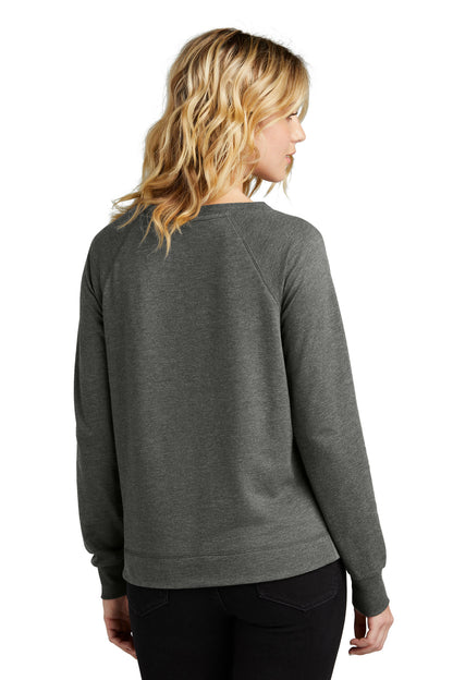 Custom Embroidered District Women's Featherweight French Terry Long Sleeve Crewneck DT672,Washed Coal
