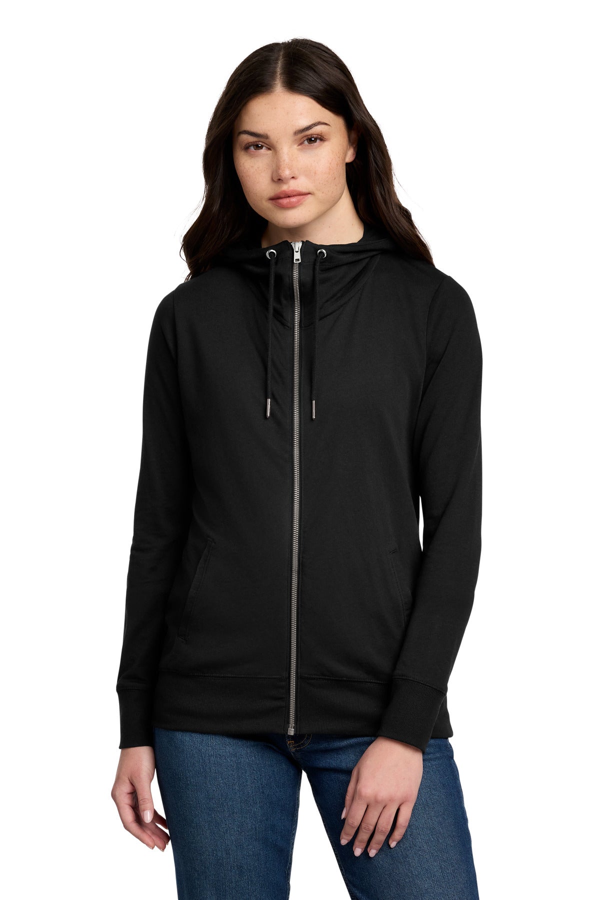 Custom Embroidered District Sweatshirts in Black