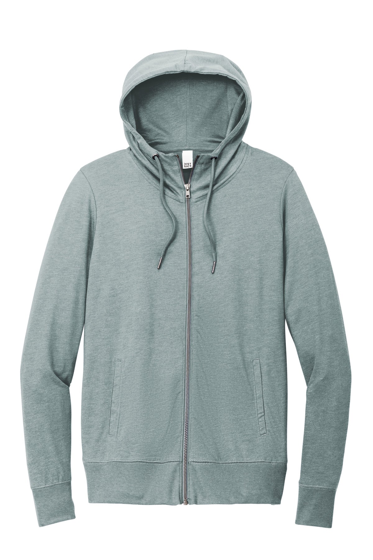 Custom Embroidered District Sweatshirts in Flint Blue Heather