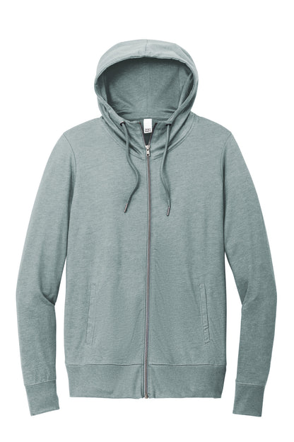 Custom Embroidered District Sweatshirts in Flint Blue Heather