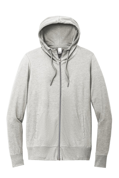 Custom Embroidered District Sweatshirts in Light Heather Grey