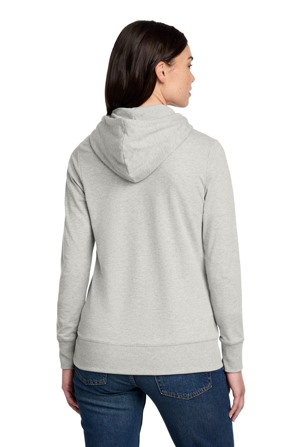 Custom Embroidered District Sweatshirts in Light Heather Grey