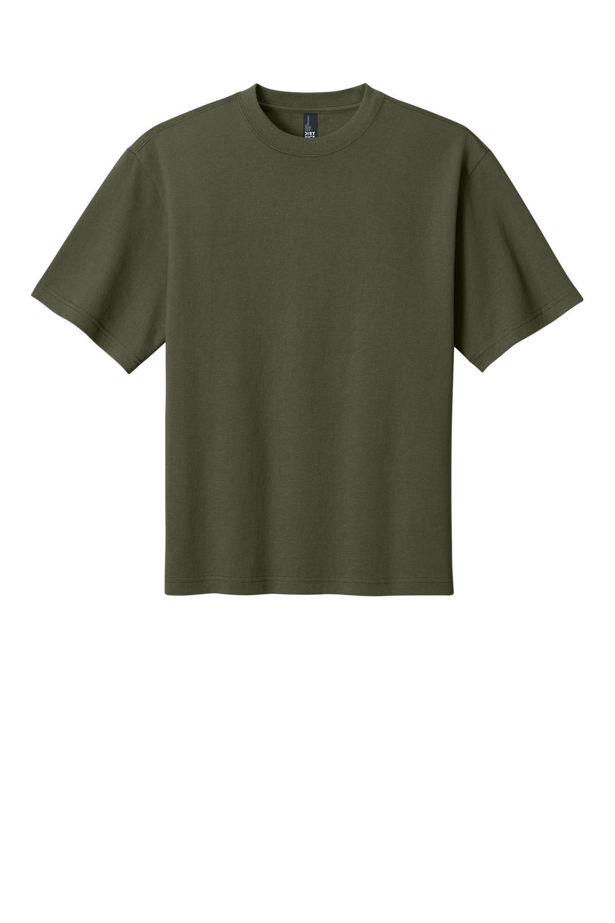 Custom Embroidered District T-Shirts  in Dark Olive