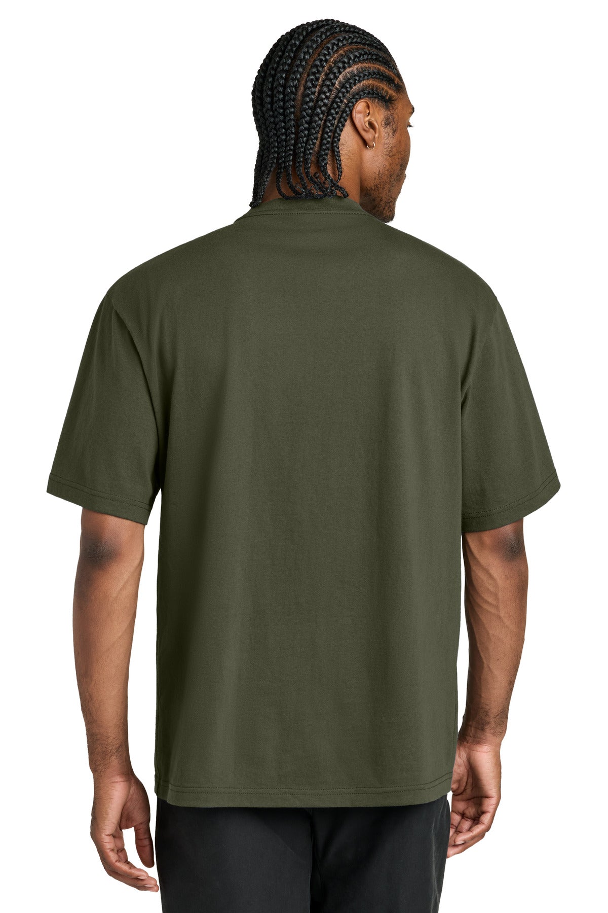 Custom Embroidered District T-Shirts  in Dark Olive