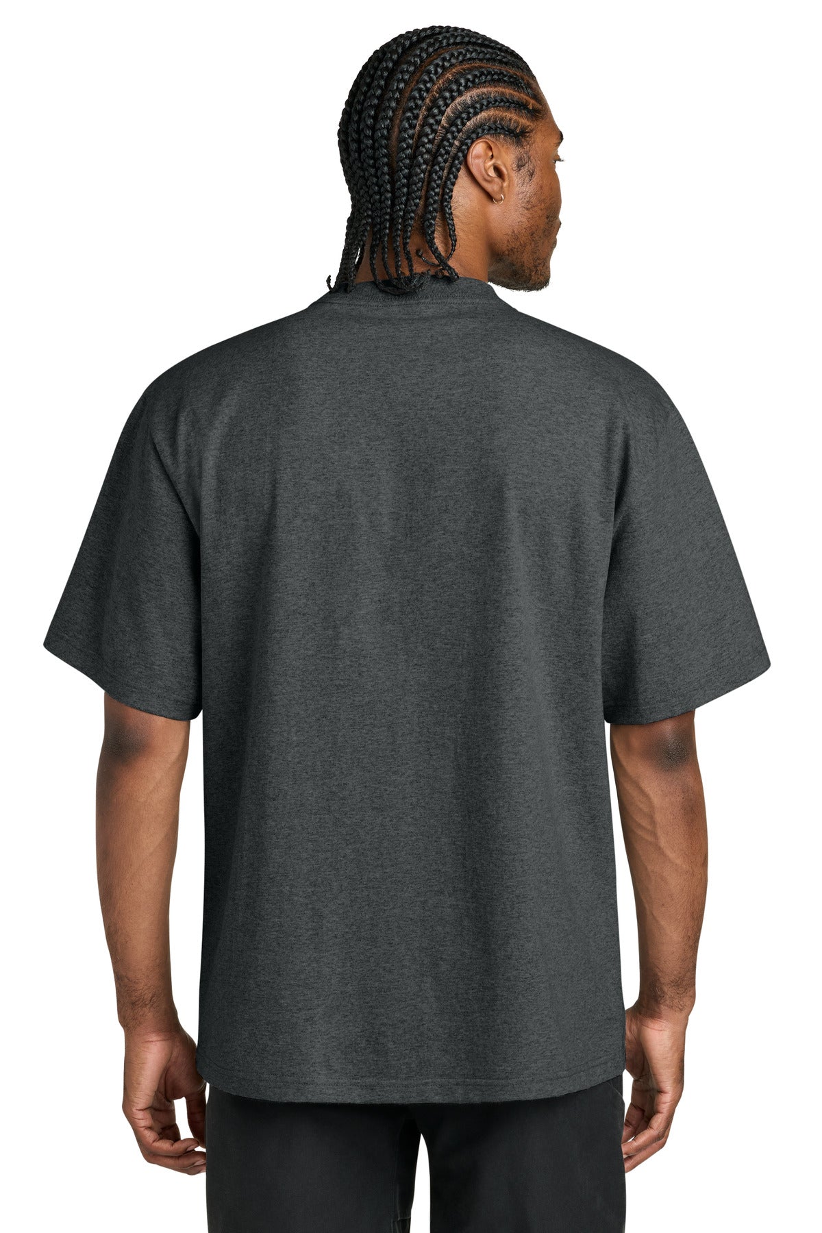 Custom Embroidered District T-Shirts  in Heathered Charcoal