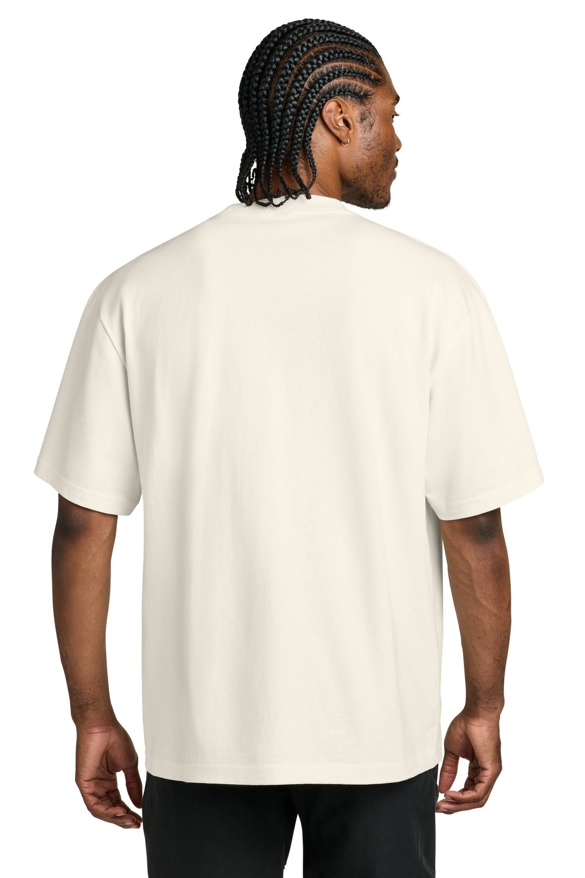 Custom Embroidered District T-Shirts  in Ivory