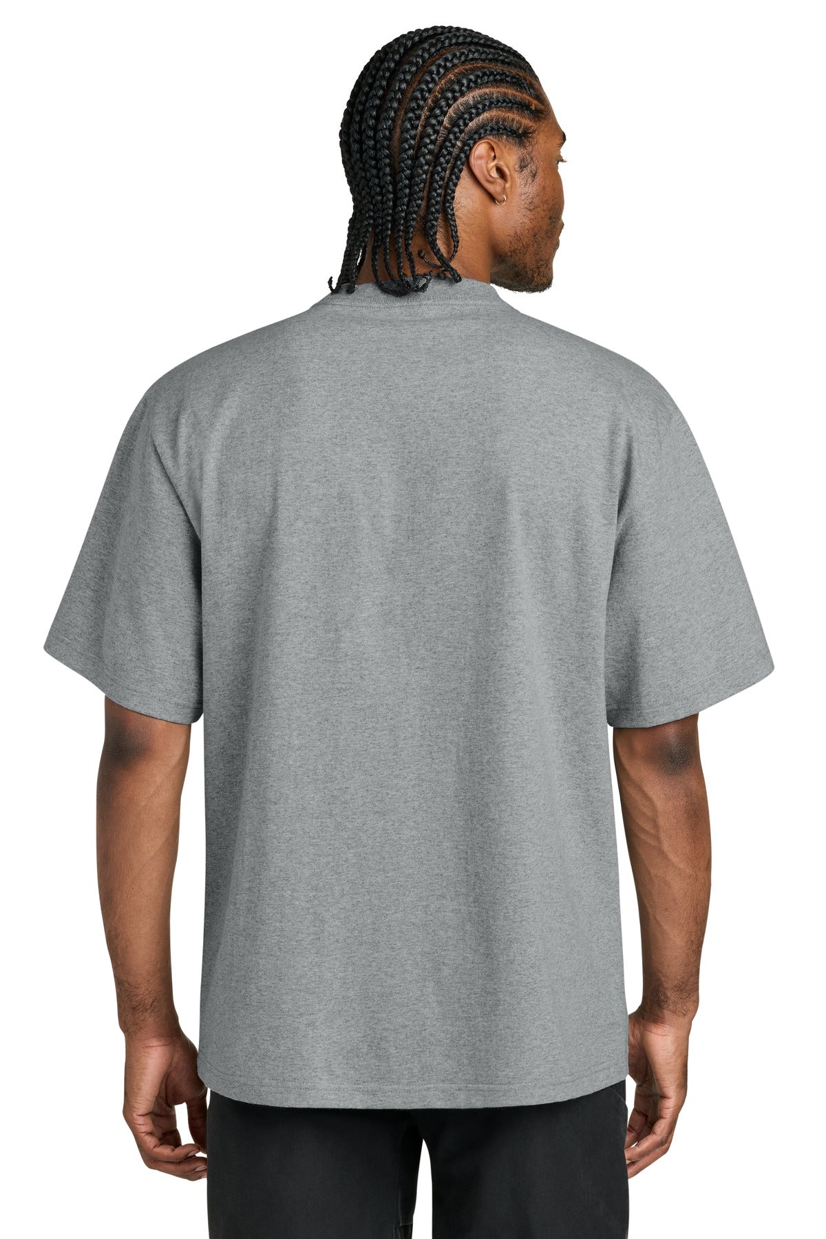 Custom Embroidered District T-Shirts  in Light Heather Grey