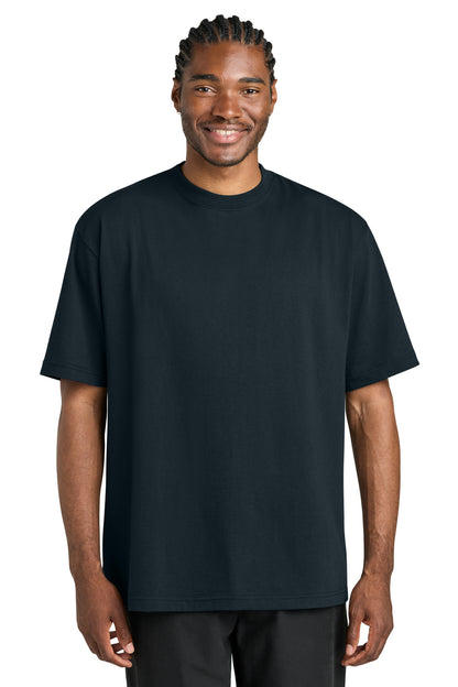 Custom Embroidered District T-Shirts  in Navy Blue