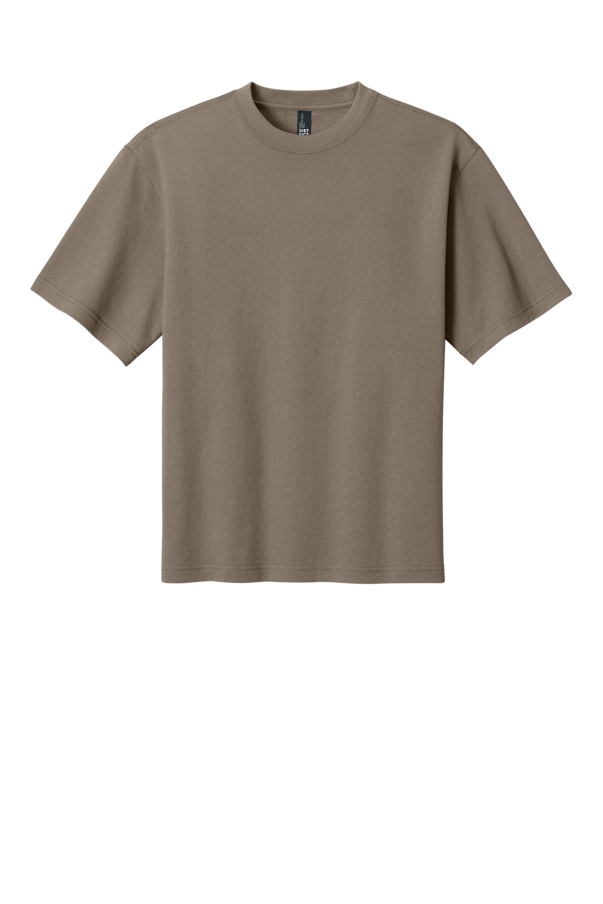 Custom Embroidered District T-Shirts  in Warm Taupe