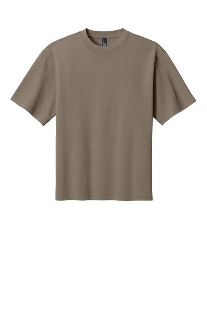 Custom Embroidered District T-Shirts  in Warm Taupe