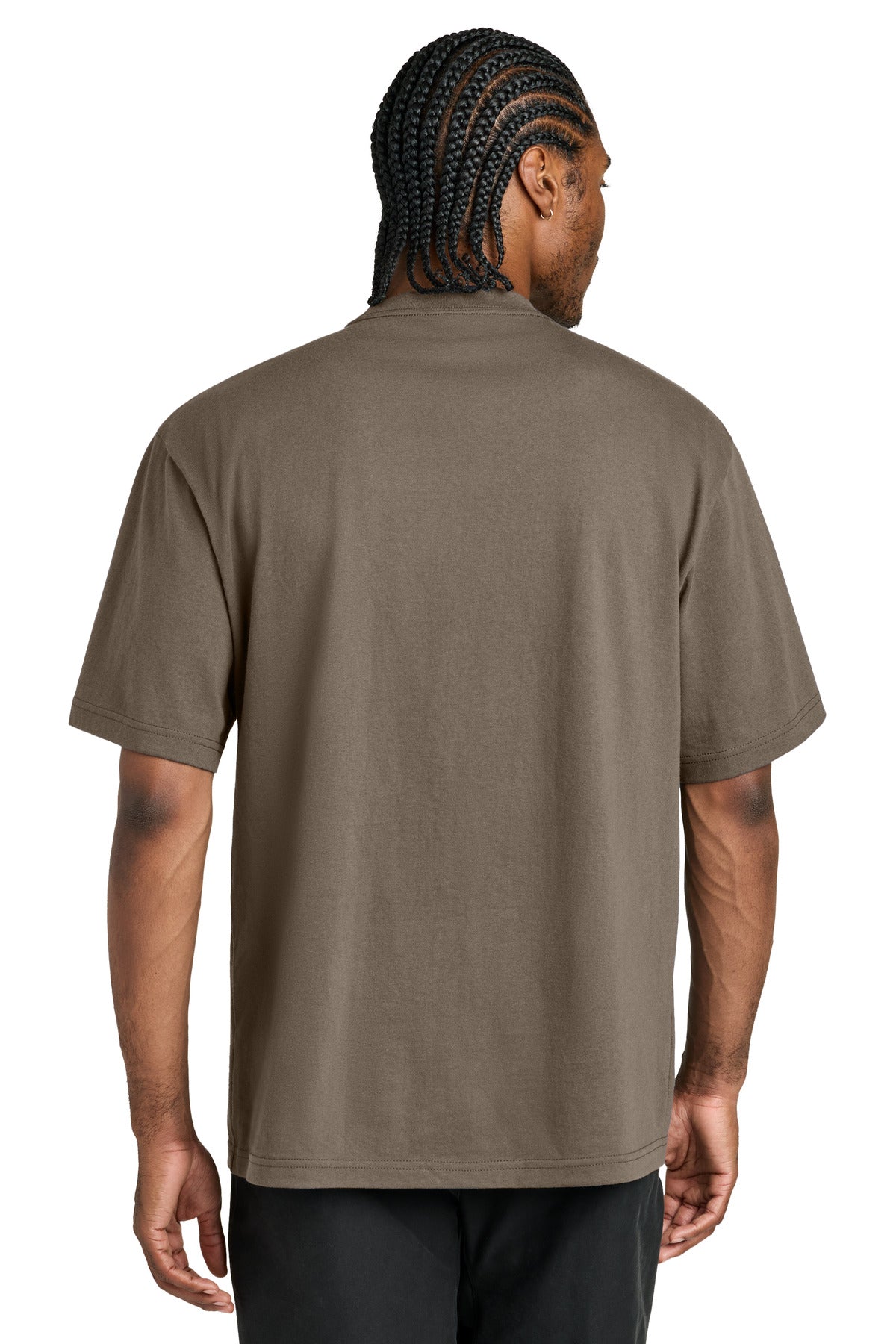 Custom Embroidered District T-Shirts  in Warm Taupe