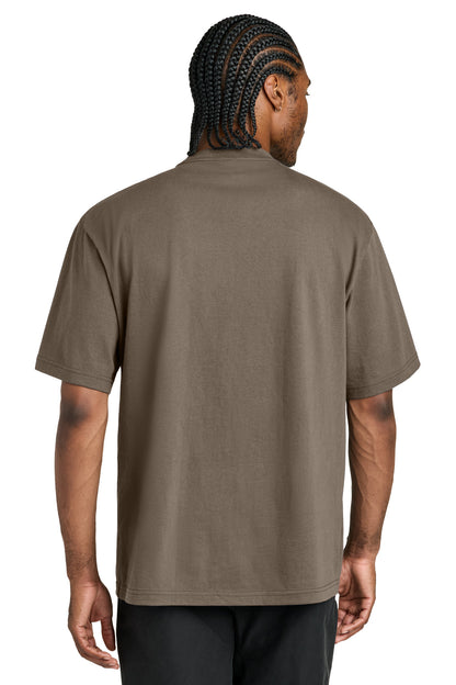 Custom Embroidered District T-Shirts  in Warm Taupe