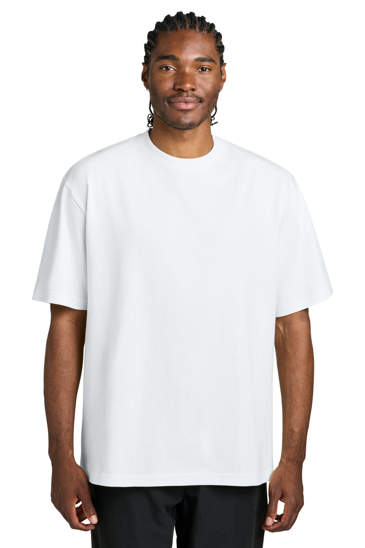 Custom Embroidered District T-Shirts  in White