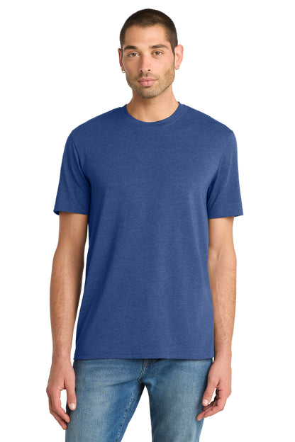 Custom Embroidered District T-Shirts  in Heathered Deep Royal