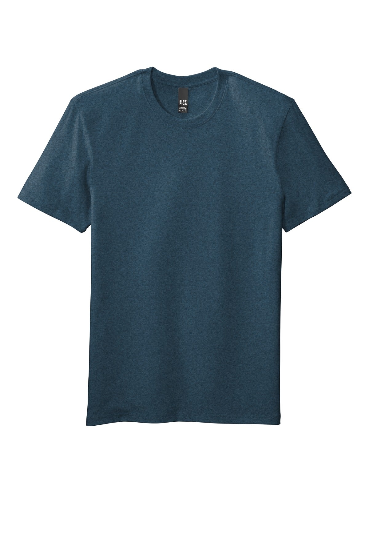 Custom Embroidered District T-Shirts  in Heathered Neptune Blue