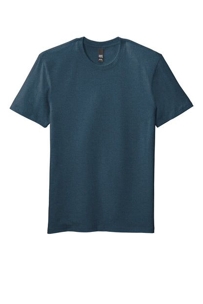 Custom Embroidered District T-Shirts  in Heathered Neptune Blue