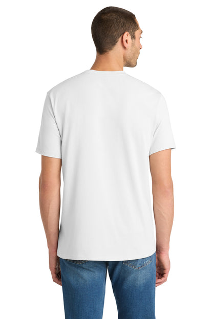 Custom Embroidered District T-Shirts  in White