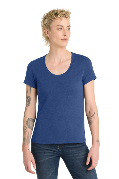 Custom Embroidered District T-Shirts  in Heathered Deep Royal