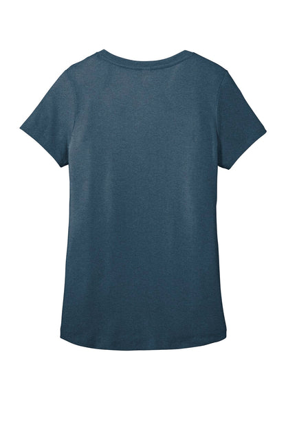 Custom Embroidered District T-Shirts  in Heathered Neptune Blue