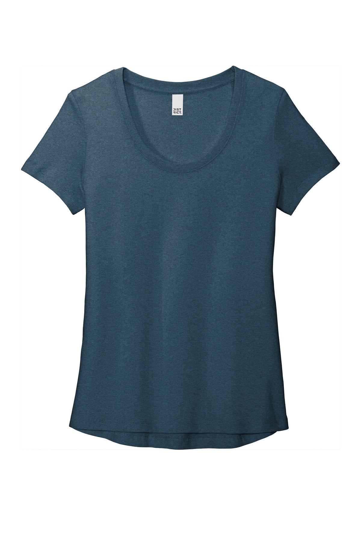 Custom Embroidered District T-Shirts  in Heathered Neptune Blue