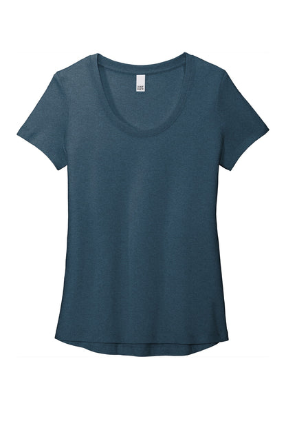 Custom Embroidered District T-Shirts  in Heathered Neptune Blue