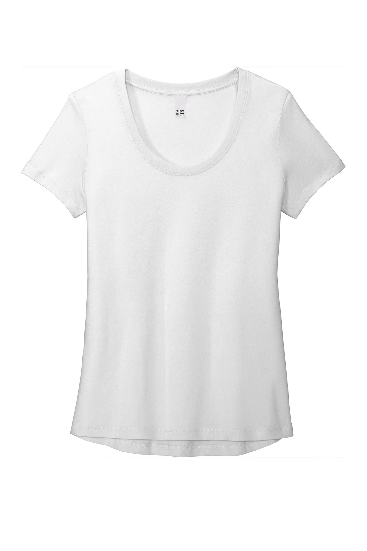 Custom Embroidered District T-Shirts  in White