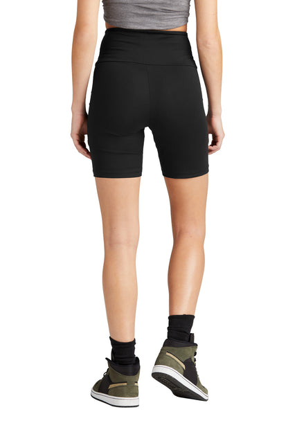 Custom Embroidered District Women's Flex High-Waist Bike Short DT7509,Black