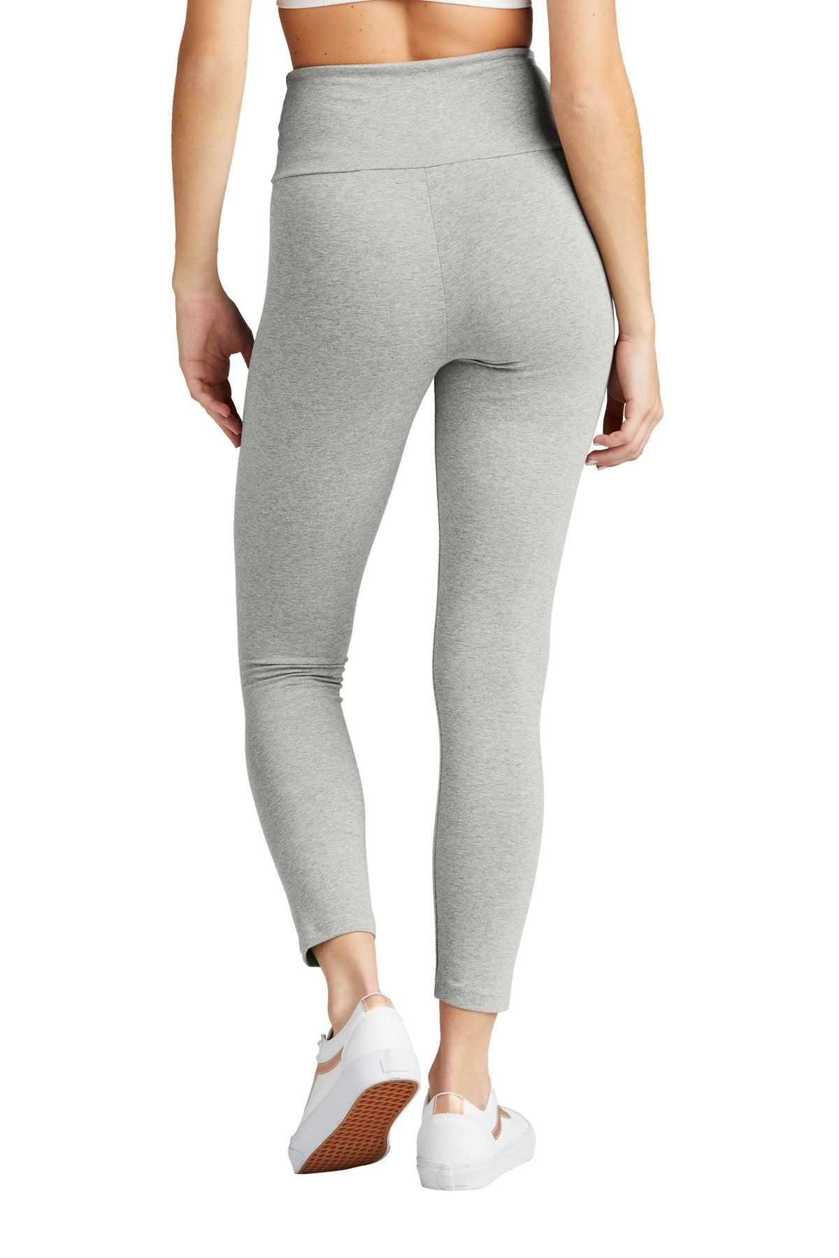 Custom Embroidered District Women's Flex High-Waist Legging DT7510,Light Heather Grey