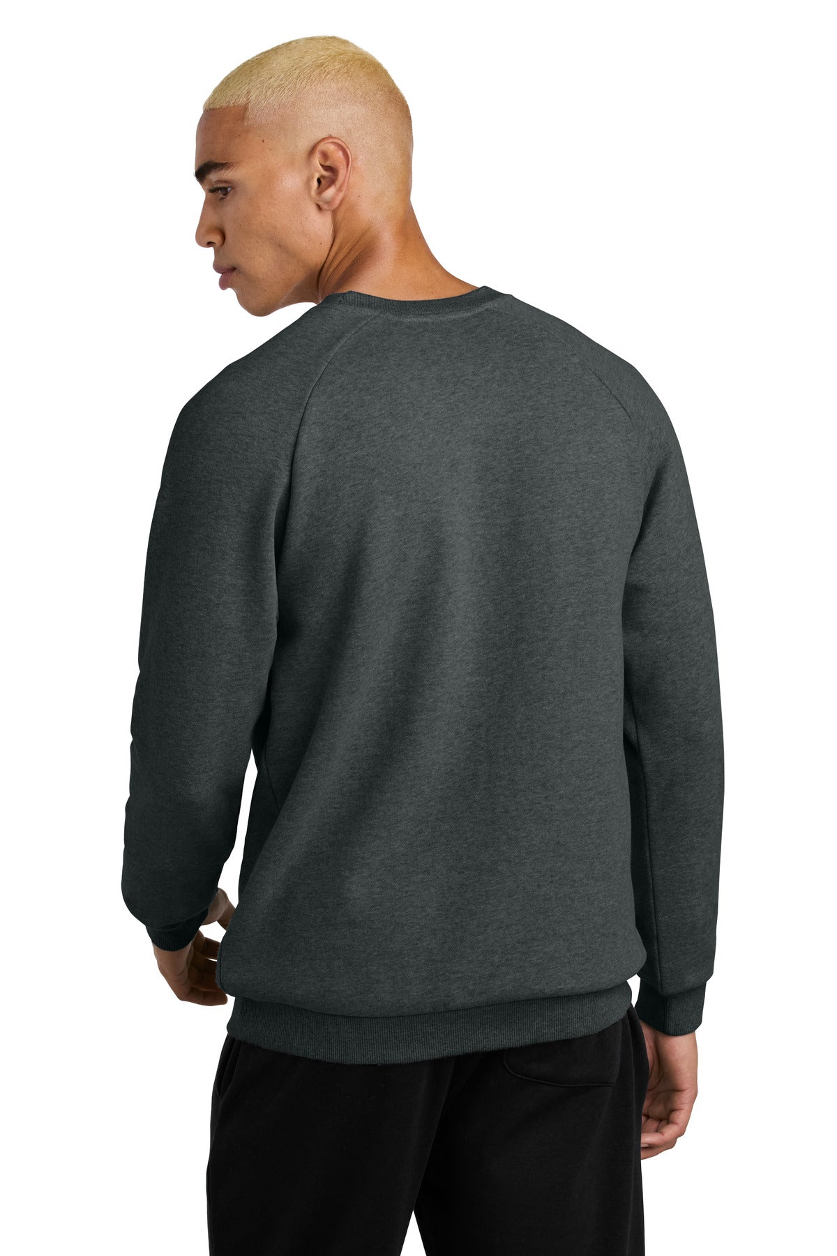 Custom Embroidered District Cloud Fleece Crew DT7804,Heathered Charcoal