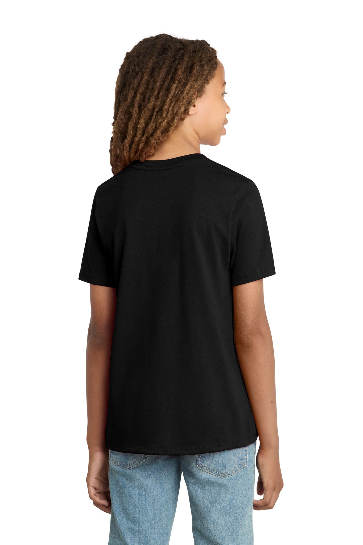 Custom Embroidered District T-Shirts  in Black