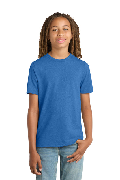 Custom Embroidered District T-Shirts  in Blue Heather