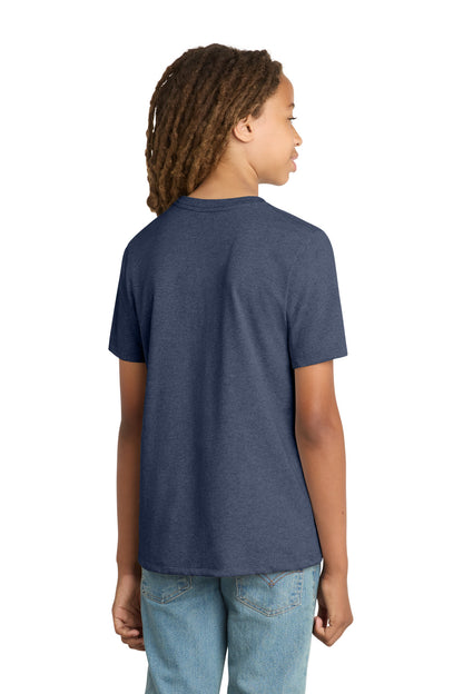 Custom Embroidered District T-Shirts  in Heathered Navy