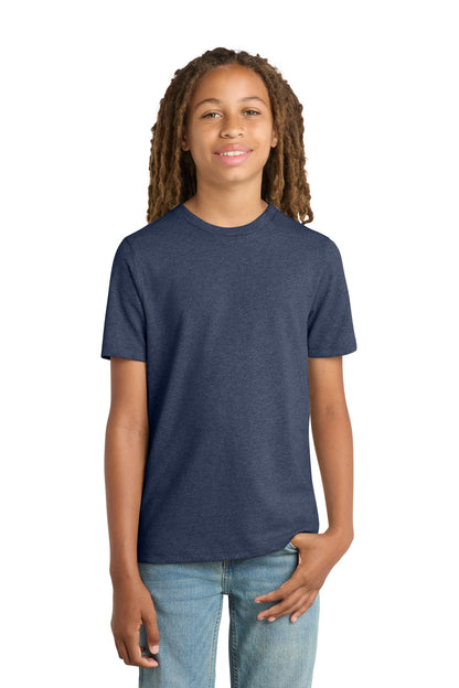 Custom Embroidered District T-Shirts  in Heathered Navy