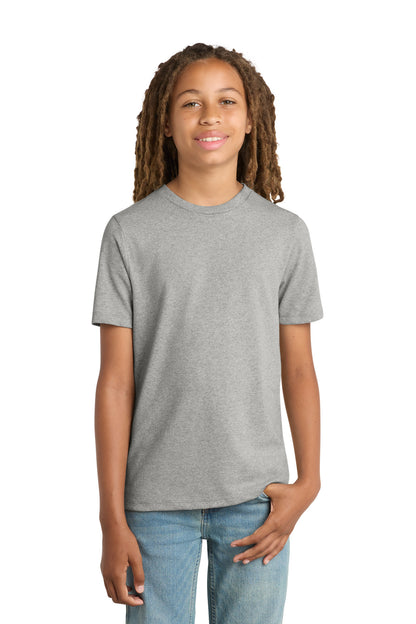 Custom Embroidered District T-Shirts  in Light Heather Grey