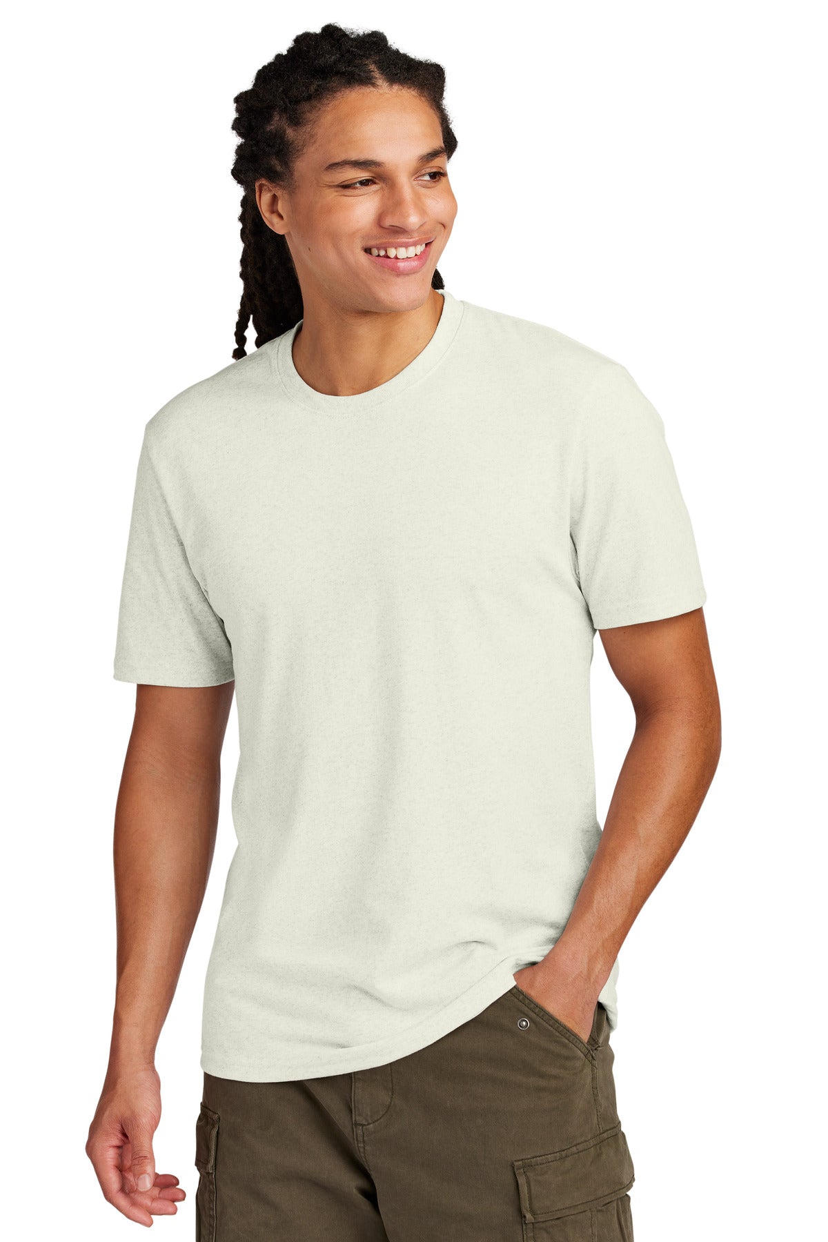 Custom Embroidered District T-Shirts  in Ash