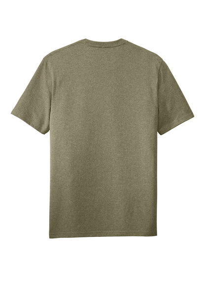 Custom Embroidered District T-Shirts  in Light Olive Heather