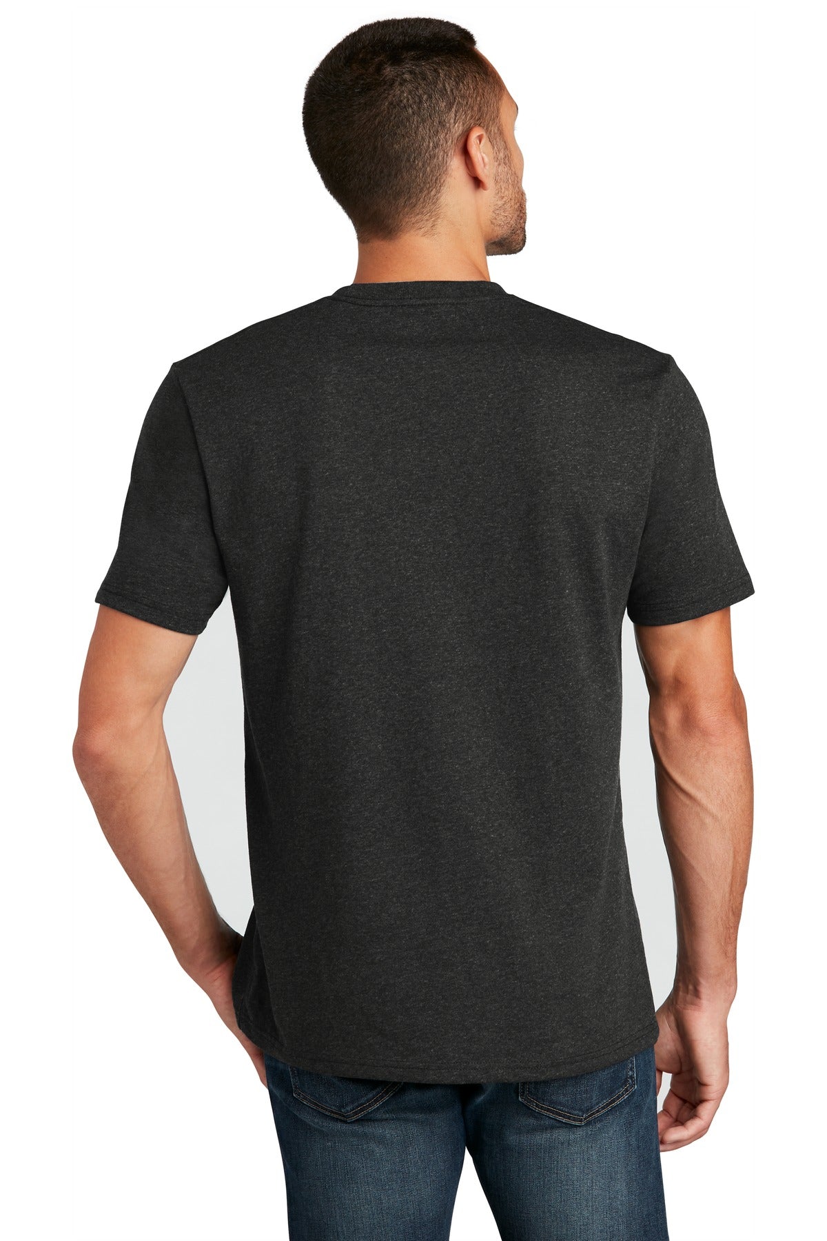 Custom Embroidered District T-Shirts  in Charcoal Heather