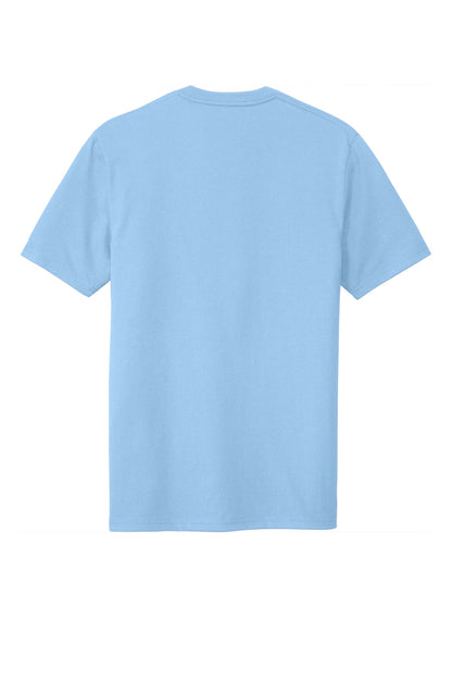 Custom Embroidered District T-Shirts  in Crystal Blue