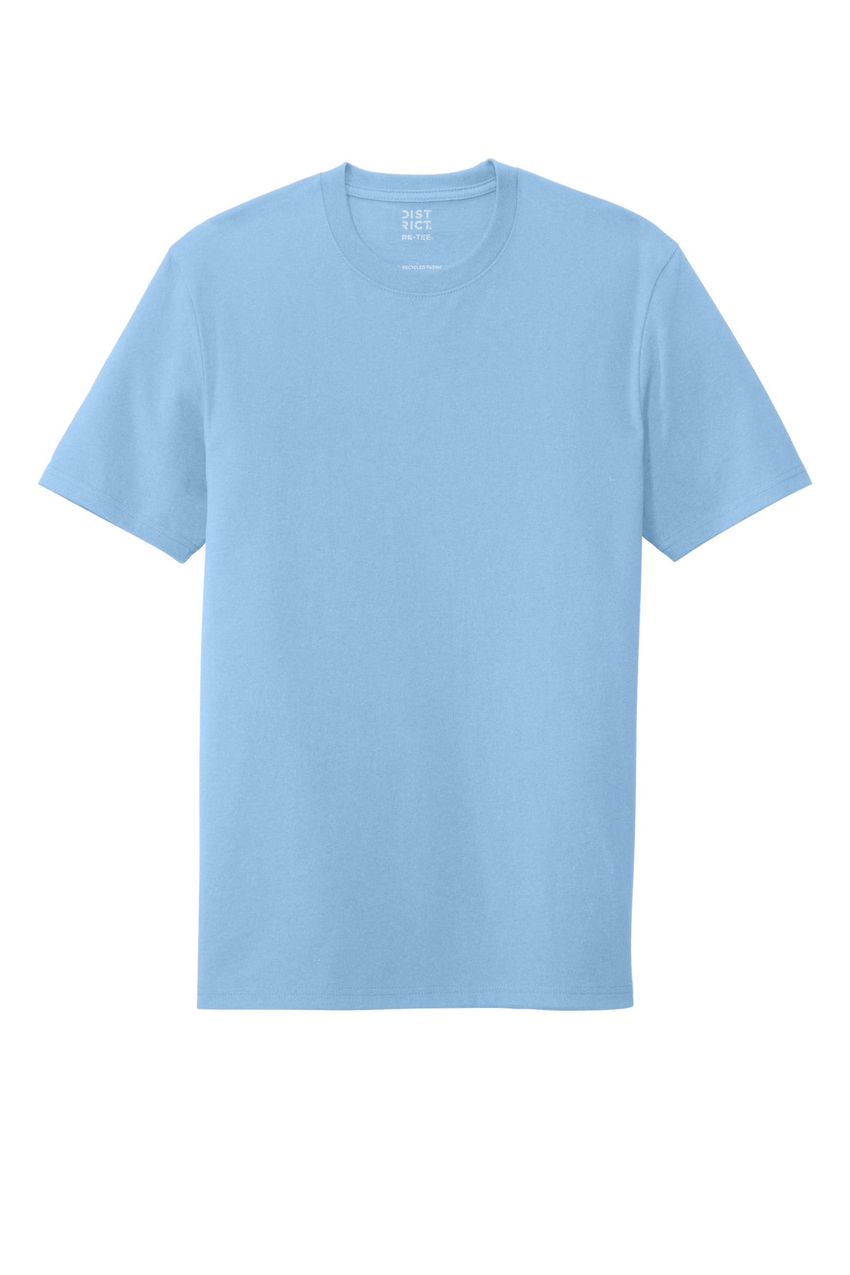 Custom Embroidered District T-Shirts  in Crystal Blue