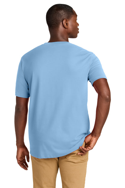 Custom Embroidered District T-Shirts  in Crystal Blue