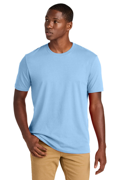 Custom Embroidered District T-Shirts  in Crystal Blue