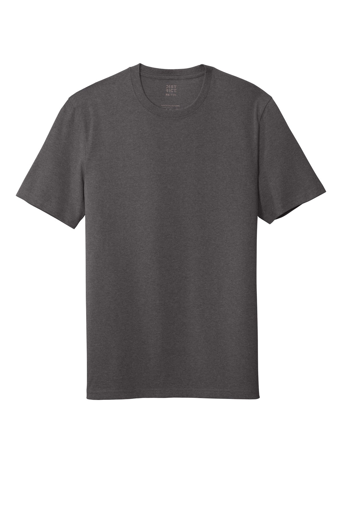 Custom Embroidered District T-Shirts  in Deep Brown Heather