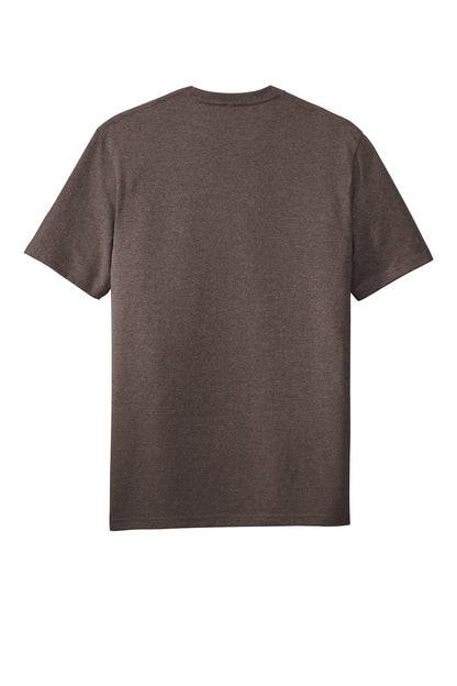 Custom Embroidered District T-Shirts  in Deep Brown Heather