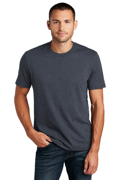 Custom Embroidered District T-Shirts  in Heathered Navy