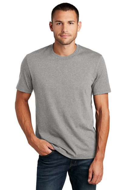 Custom Embroidered District T-Shirts  in Light Heather Grey